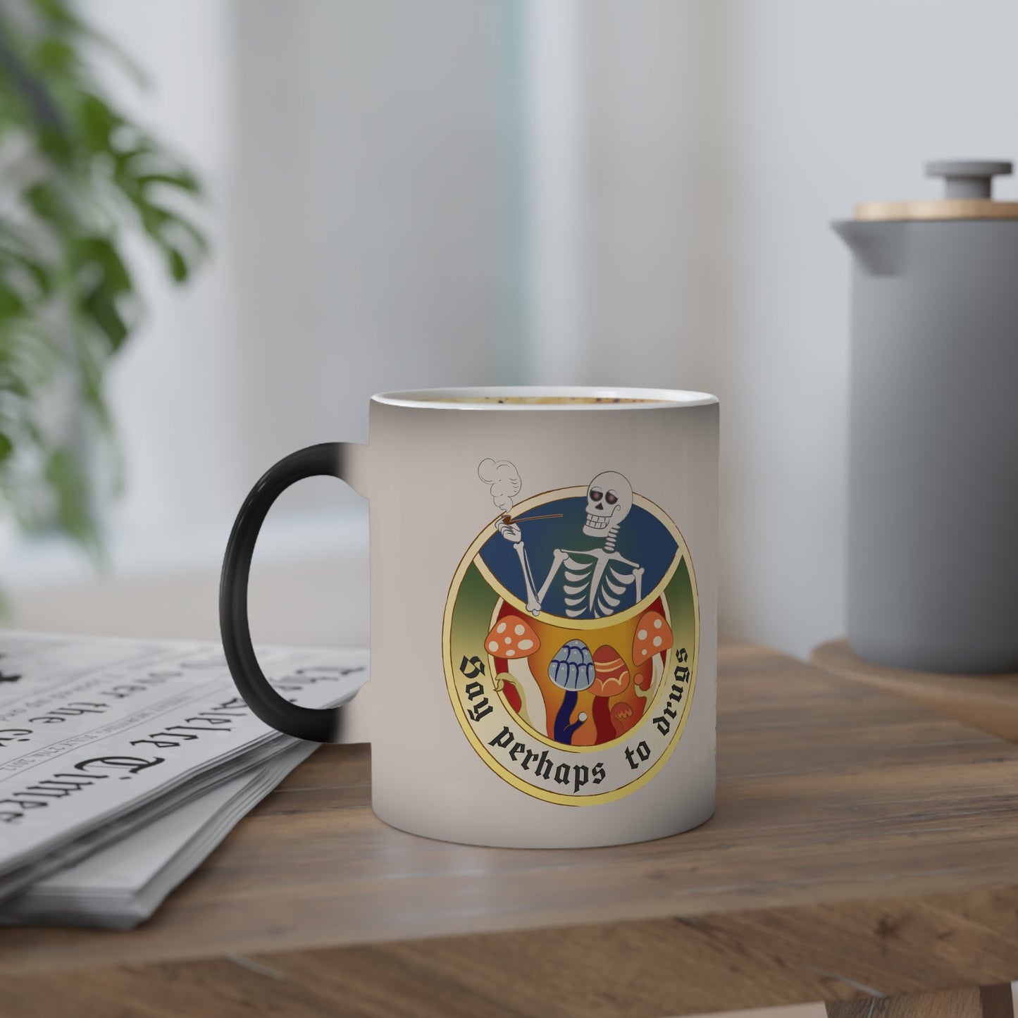 Say Perhaps to Drugs, Color Changing Mug - Mug - Sadalbari Arts