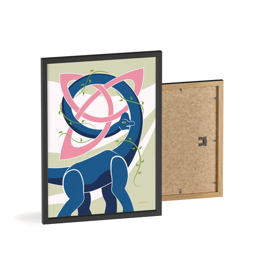 Brachiosaurus Print with Wooden Frame - Poster - Sadalbari Arts