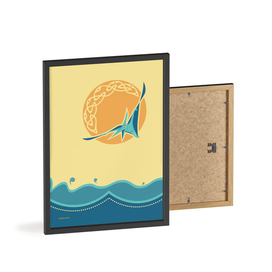 Pteranodon Print with Wooden Frame - Poster - Sadalbari Arts